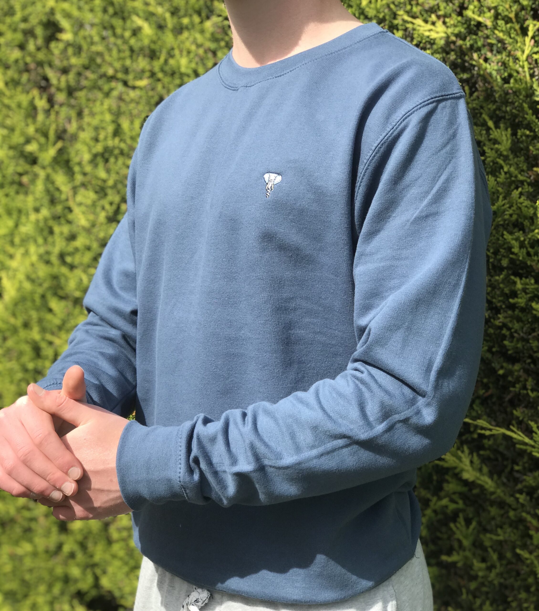 Embroidered Sweatshirt – Airforce Blue – The Huxley Clothing Company